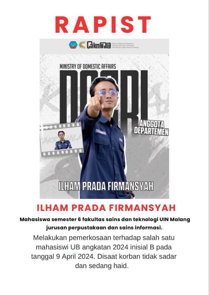 SOAL KASUS KEKERASAN SEKSUAL OLEH MANTAN KETUA DEMA UIN MALANG, PPKPT UB AKAN DAMPINGI PENYINTAS