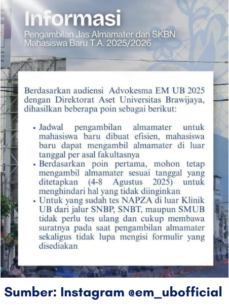 SIMPANG SIUR INFORMASI SKBN BAGI MAHASISWA BARU